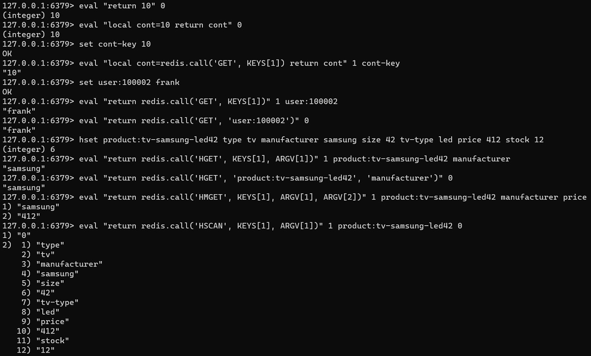 Redis - Procedimientos Almacenados con Lua